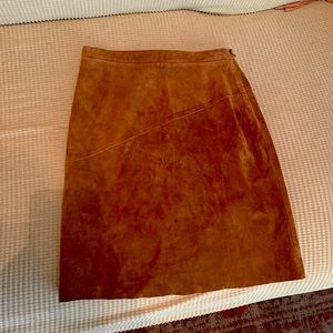 BCBG Maxazria Brown Suede Pencil Skirt